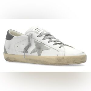 Golden Goose Deluxe Brand Super Star Lace-Up Sneakers. White & Grey. Size 38